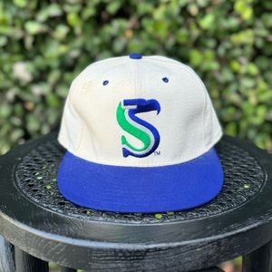 Vintage 90's Seattle Seahawks New Era Pro Model Wool NFL Hat Cap Size 7 3/8
